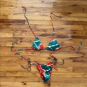 Zaful Multicolor Tie-Dye Swimsuit